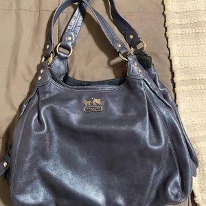 Vintage Metallic Blue Coach Bag